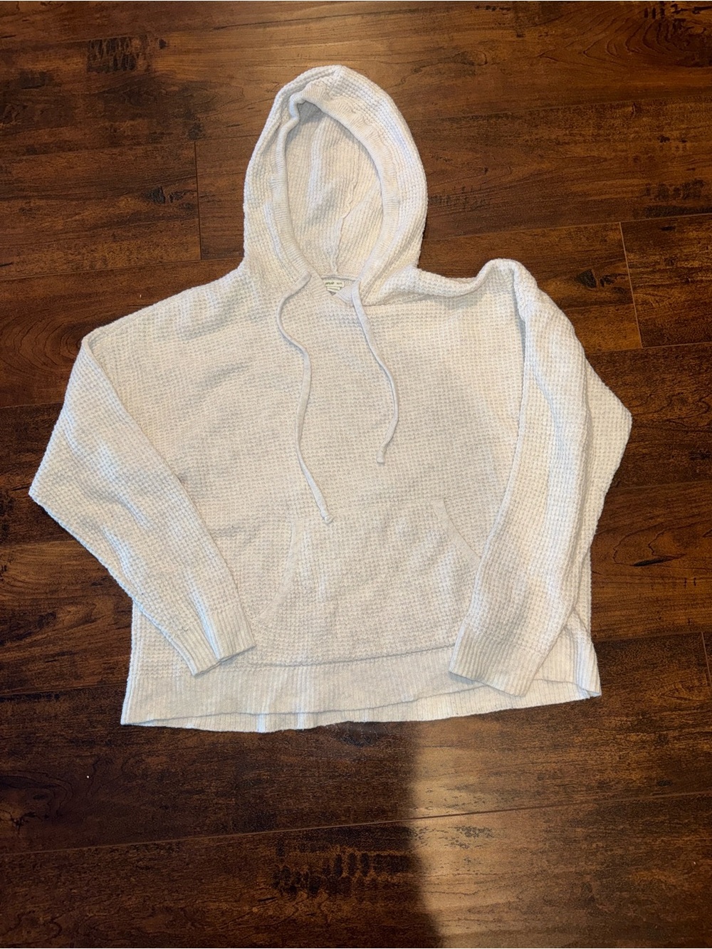 aerie Soft White Waffle Knit Hoodie